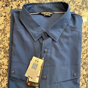 Under Armour Heatgear UPF 30 Button down short sleeve shirt 2XL NWT